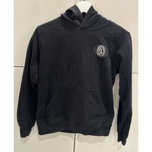 Boys Size 6/7 Small Volcom BLACK ICONIC STONE Pullover Hoodie Sweatshirt